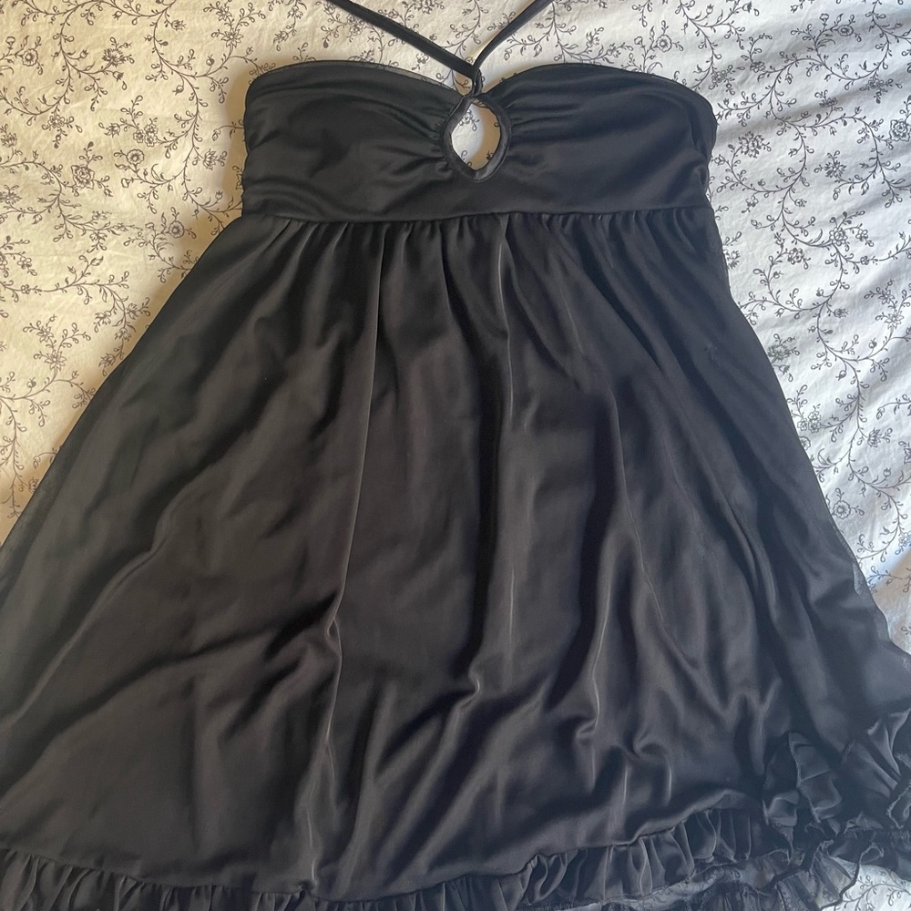 Fredericks of Hollywood black halter neck tie dress